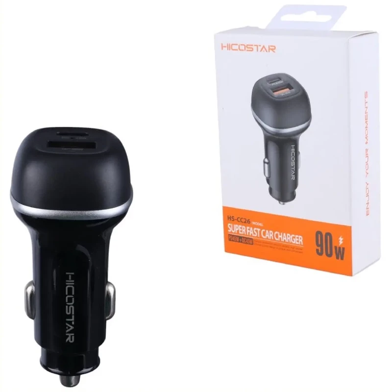 شارژر فندکی فست شارژ هایکو استار Hicostar مدل HS-CC26 توان 90 وات