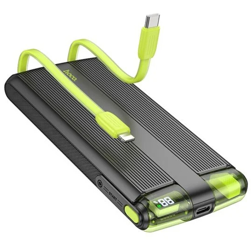 پاور بانک 10000 هوکو HOCO مدل J127A با کابل تایپ سی و لایتنینگ