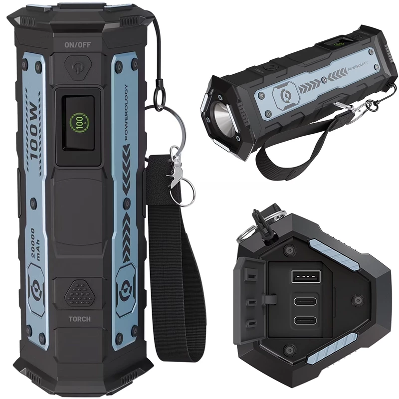 پاور بانک 20000 پاورولوژی Powerology مدل PPBCHA91BK با چراغ قوه