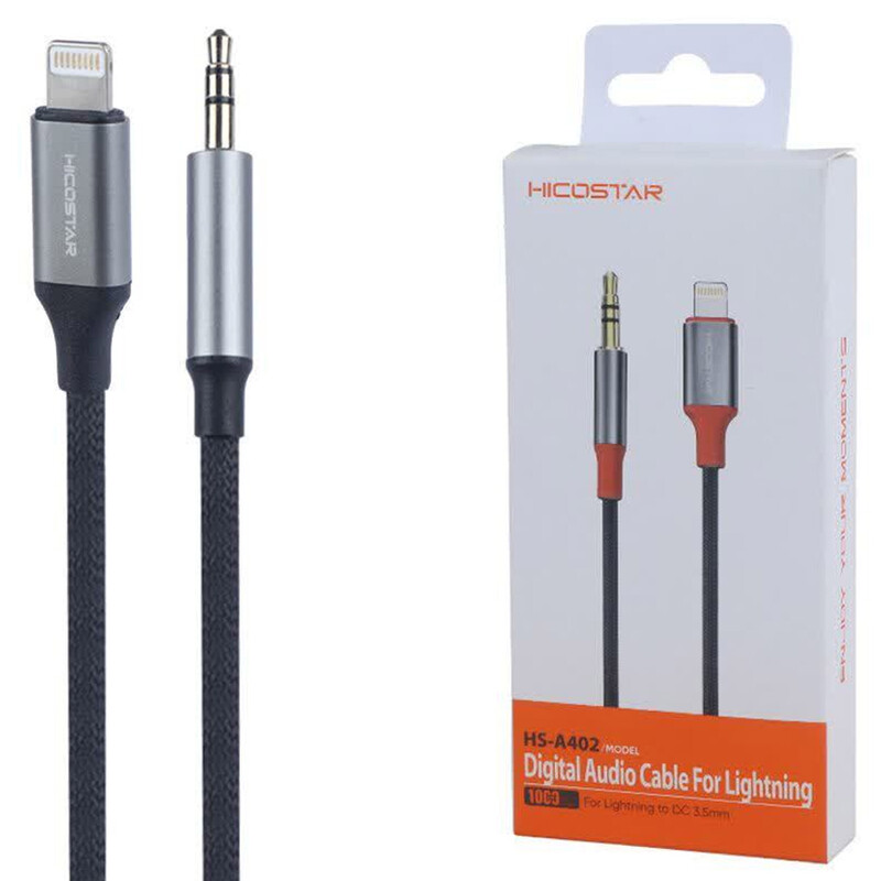کابل aux به لایتنینگ هایکو استار HICOSTAR مدل HS-A402 طول 1 متر