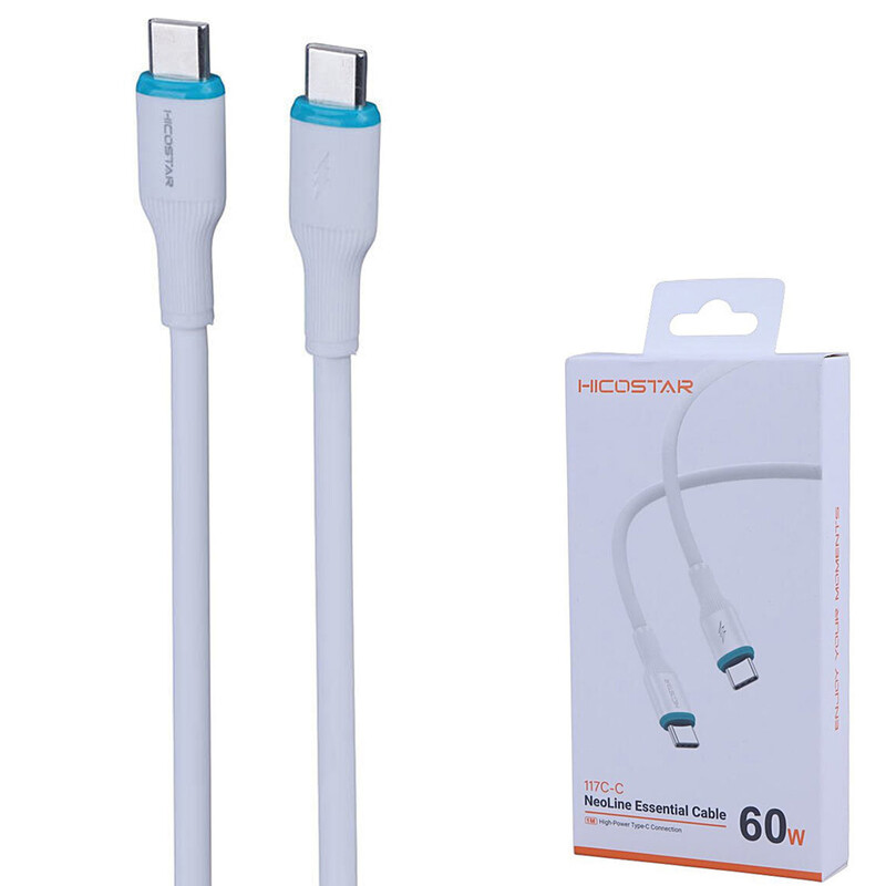کابل تایپ سی 60 وات هایکو استار Hicostar مدل 117C یک متر