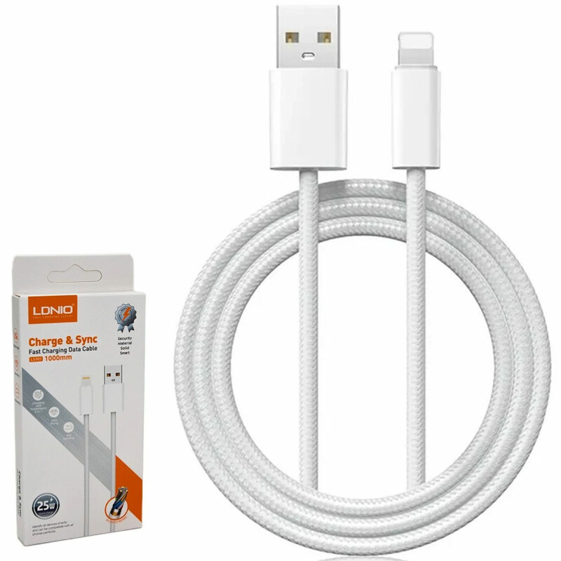 کابل آیفون لایتنینگ الدنیو LDNIO مدل LS901 توان 25 وات 2 متر