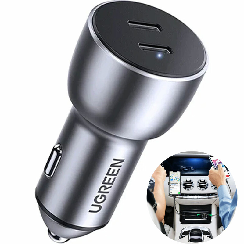 شارژر فندکی فست شارژ یوگرین Ugreen مدل CD213/70594 توان 60 وات