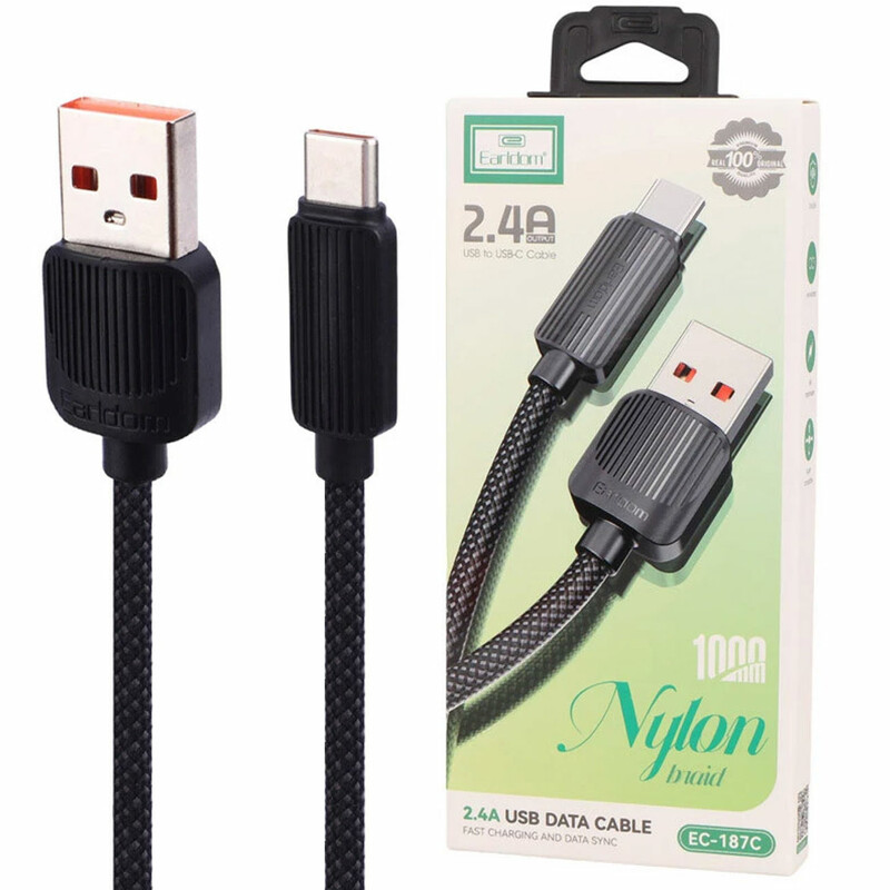 کابل تایپ سی ارلدام Earldom مدل EC-187C جریان 2.4 آمپر طول 1 متر