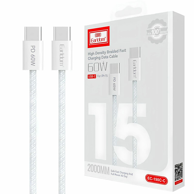کابل دوسر تایپ سی ارلدام Earldom مدل EC-190C-C توان 60 وات 2 متر