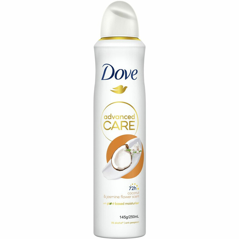 اسپری ضد تعریق زنانه داو Dove با رایحه نارگیل و یاس 72 ساعته ظرفیت 250ml