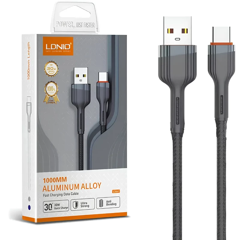 کابل تایپ سی الدنیو LDNIO مدل LS641 توان 30 وات 1 متر