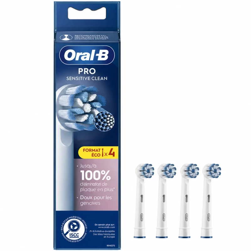 سری یدک مسواک برقی اورال بی Oral-B مدل PRO Sensitive Clean بسته 4 عددی