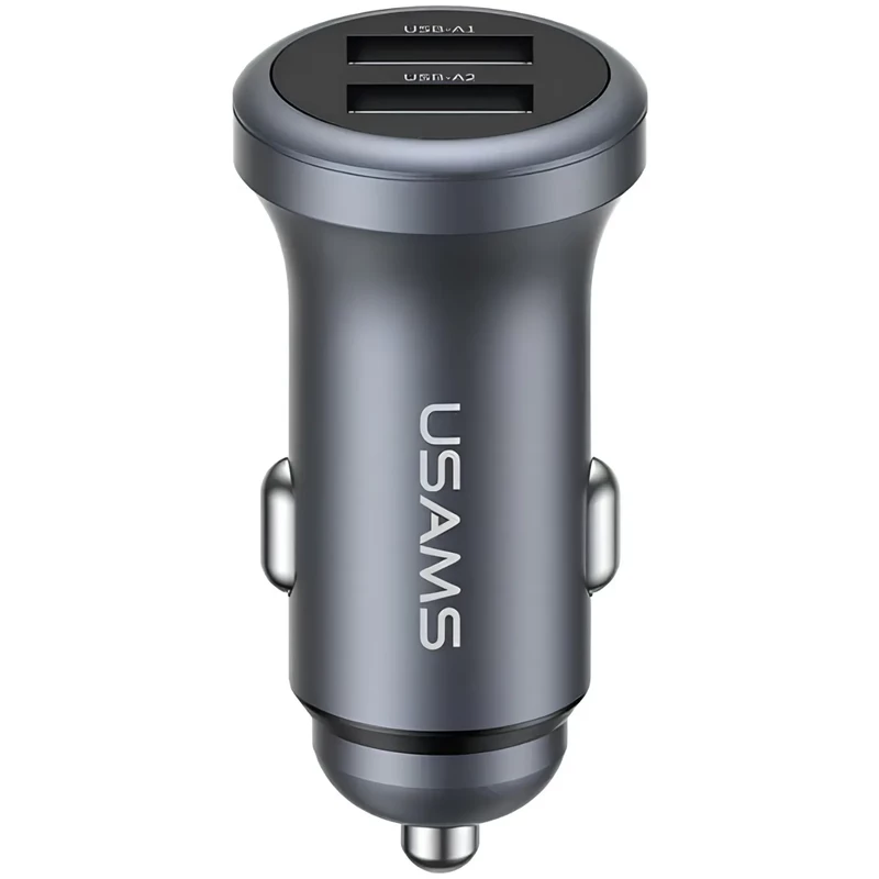 شارژر فندکی یوسامز USAMS مدل CC320 شدت جریان 2.4 آمپر دو پورت