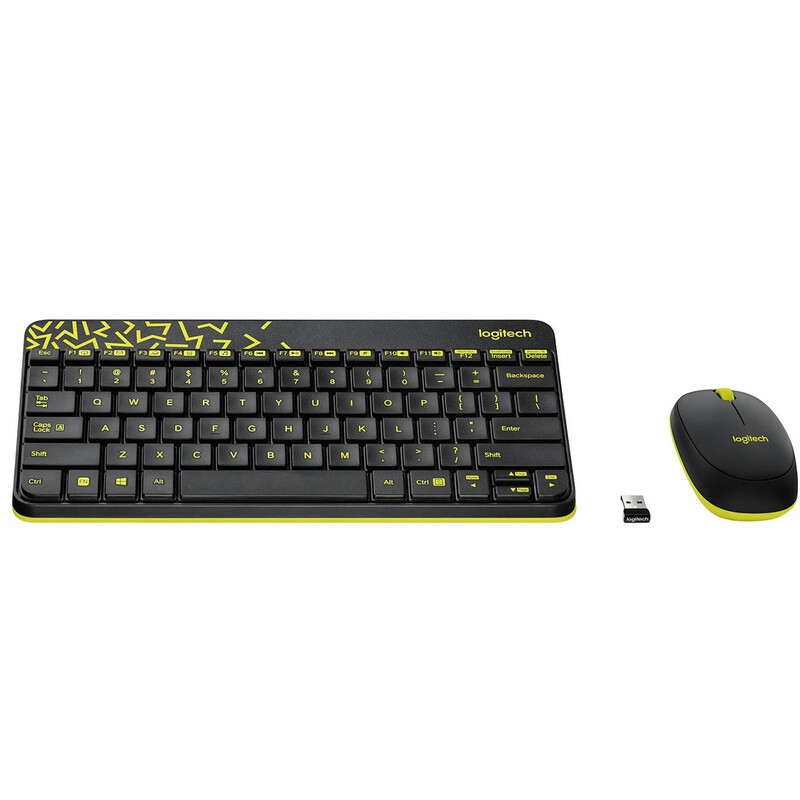 کیبورد و ماوس بی سیم لاجیتک logitech مدل MK240 سفید و قرمز روشن