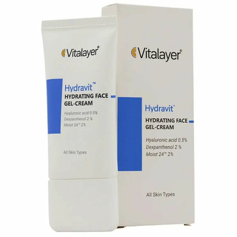 ژل کرم آبرسان صورت ویتالیر مدل Hydravit حجم 50ml مناسب انواع پوست