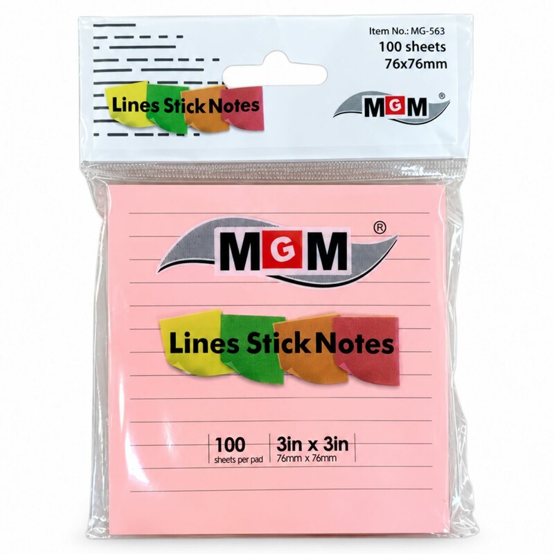 کاغذ یادداشت چسبی ام جی ام MGM مدل MG-563 بسته 100 برگ