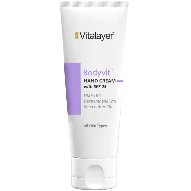 کرم مرطوب کننده دست ویتالیر مدل Bodyvit با SPF25 مناسب انواع پوست حجم 75ml