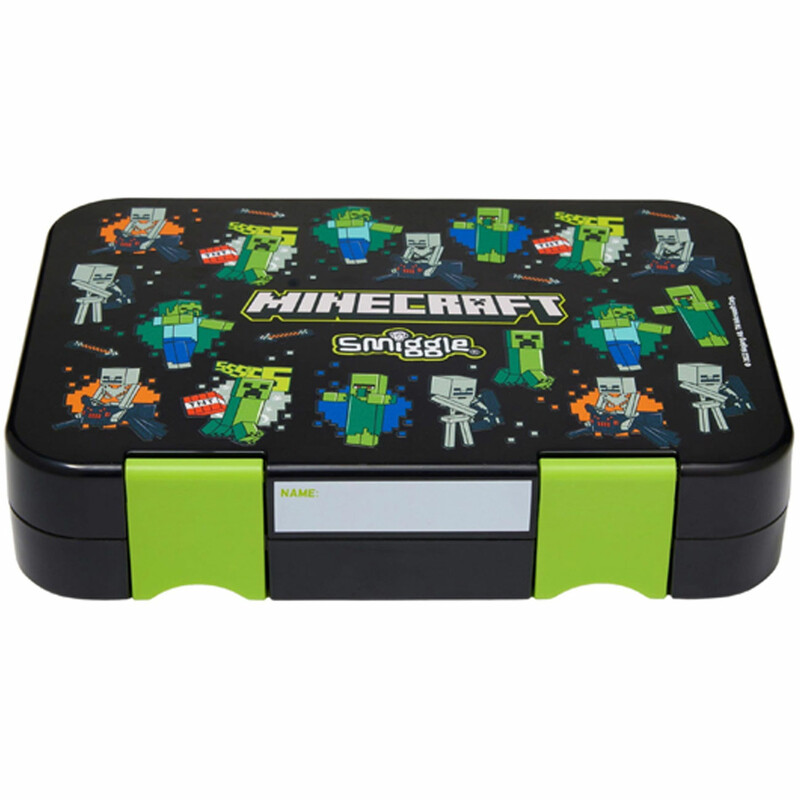 ظرف غذای کودک اسمیگل Smiggle مدل Minecraft با چهار بخش جداگانه