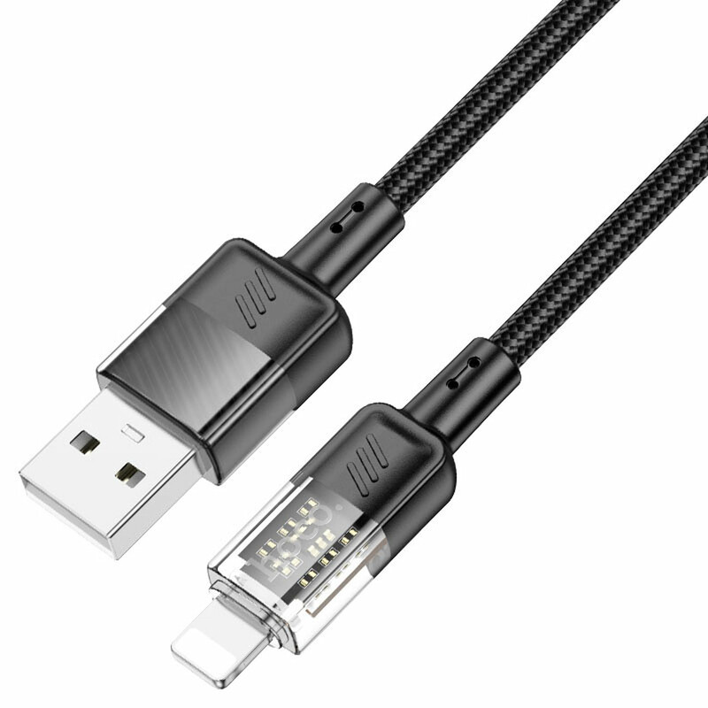 کابل لایتنینگ هوکو HOCO مدل U129 Spirit شدت جریان 2.4 آمپر 1.2 متری