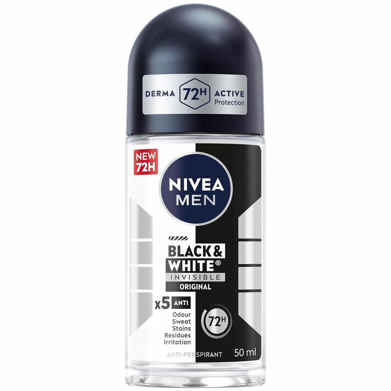 رول ضد تعریق مردانه نیوآ Nivea مدل Black & White حجم 50ml ماندگاری 72 ساعت