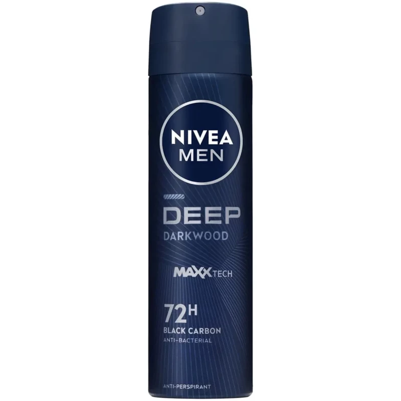 اسپری ضد تعریق مردانه نیوآ NIVEA مدل DEEP Darkwood ماندگاری 72 ساعته 150ml