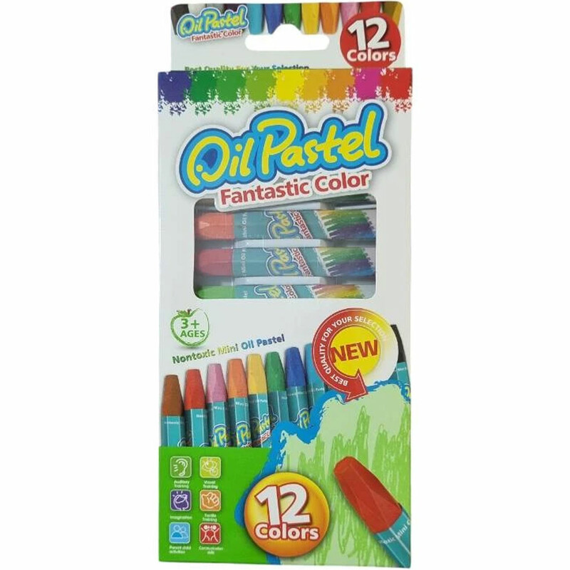 پاستل روغنی OIL مدل Fantastic Colors کد 12-018 با 12 رنگ
