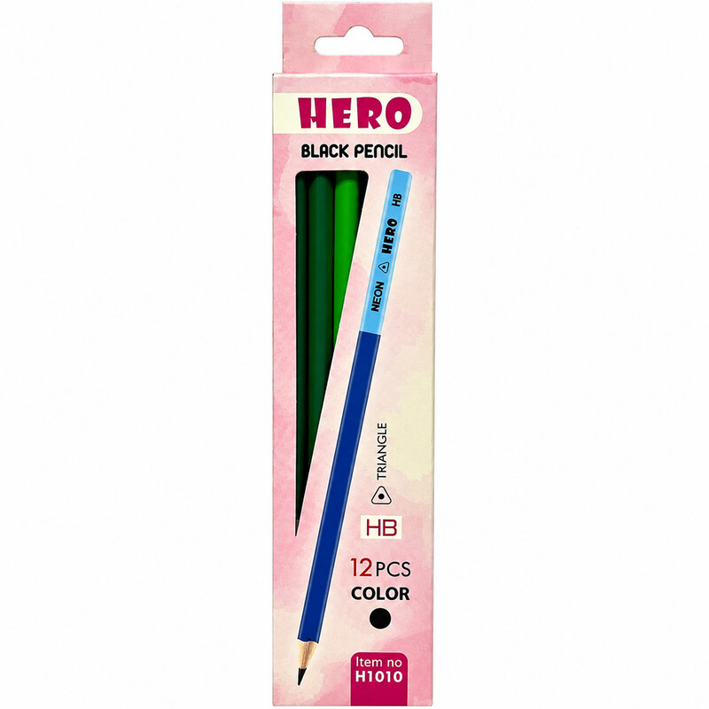 مداد مشکی هیرو HERO مدل H1010 بسته 12 عددی