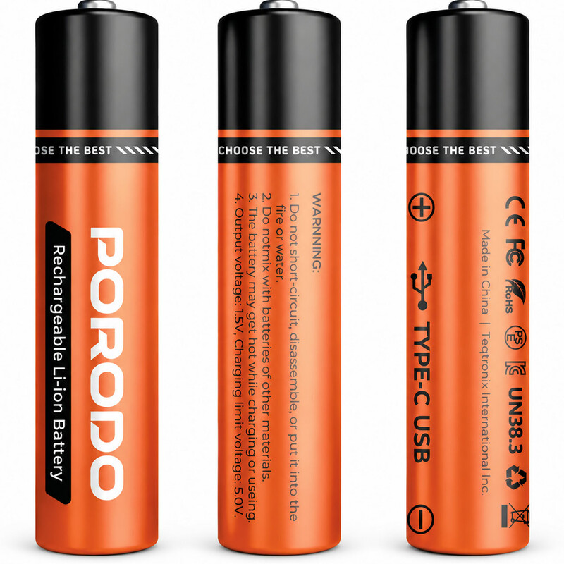 باتری شارژی قلمی پورودو Porodo مدل PDJHAACOG پک دو عددی