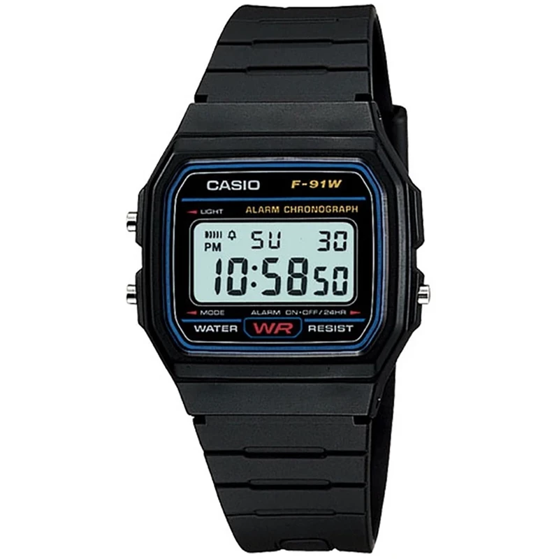 ساعت مچی دیجیتال کاسیو Casio مدل F-91W-1DG یونیسکس با بند رزینی اسپرت