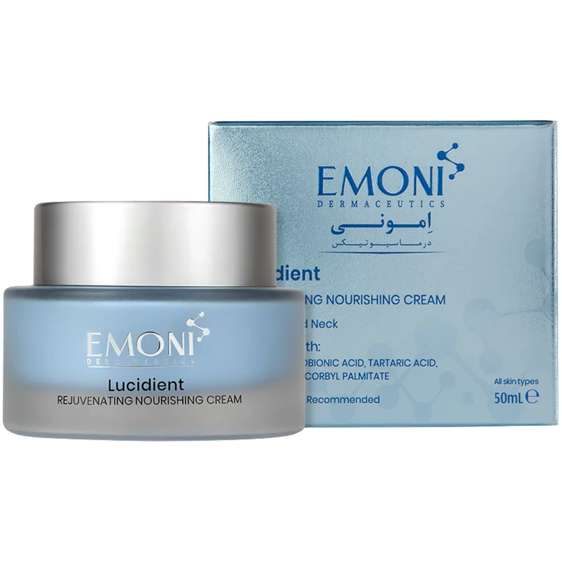 کرم ضد چروک صورت امونی مدل Lucidient مناسب انواع پوست و افراد زیر 34 سال 50ml