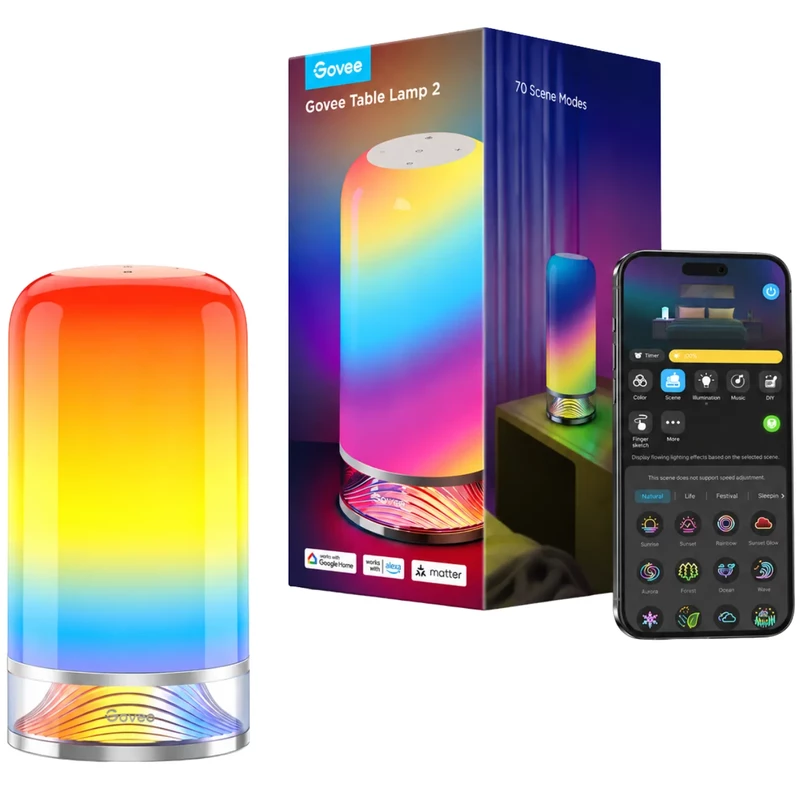 چراغ رومیزی هوشمند گووی Govee مدل H6022 با نور RGBICWW