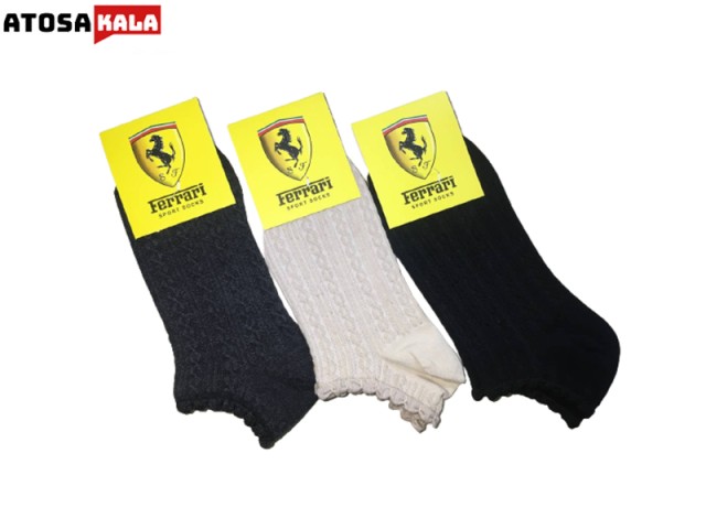 جوراب زنانه طرح گیس بافت بسته 3 عددی