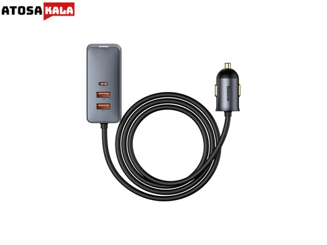 شارژر فندکی بیسوس Baseus Share Together CCBX-120u3 CCBT-A0G Car Charger دارای 4 پورت و توان 120 وات