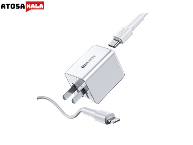 شارژر دیواری سریع با کابل تایپ سی به لایتنینگ بیسوس Baseus Traverel PD Charger TC-075PPS