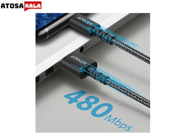 کابل تبدیل USB به USB-C انکر مدل A8022 طول 0.9 متر