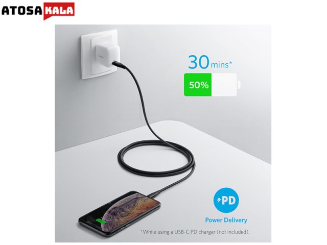 کابل تبدیل USB-C به لایتنینگ انکر مدل A8653 طول 1.8 متر