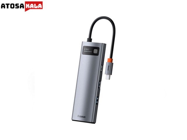 هاب 8 پورت بیسوس Baseus Metal Gleam 8 in 1 Multifunctional Type-C HUB 100W WKWG000103