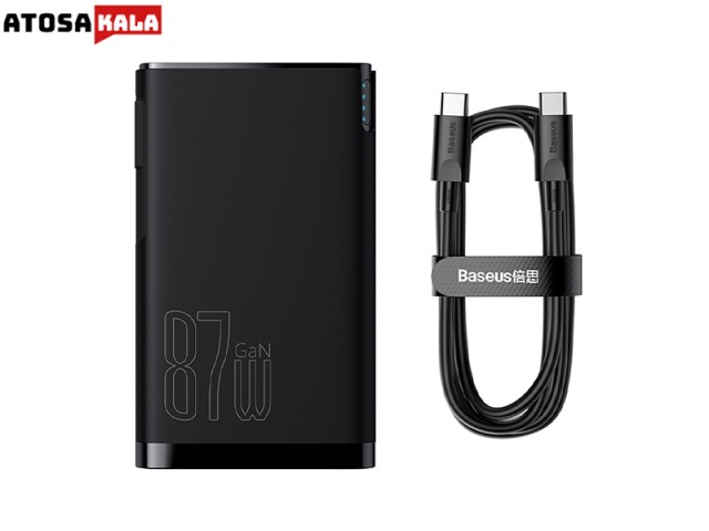 پاوربانک 10000 و شارژر دیواری بیسوس Baseus Power Station 4 PPHD010001 87W CN توان 87 وات با کابل