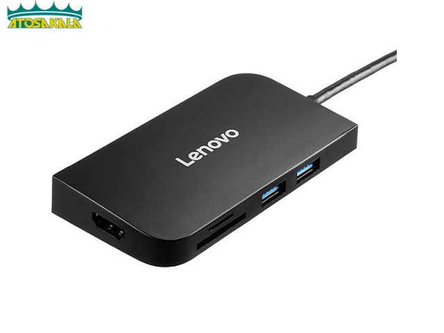 هاب 7 پورت Type C لنوو Lenovo S707 7 in 1 Type C HUB Adapter HDMI PD3.0 SD/TF Reader
