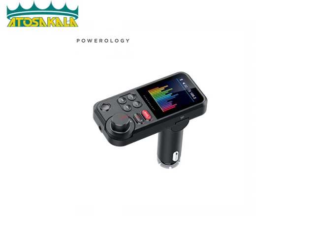 شارژر فندکی و پخش کننده بلوتوث پاورولوژی Powerology FM Transmitter Pro PCCSR003 توان 18 وات