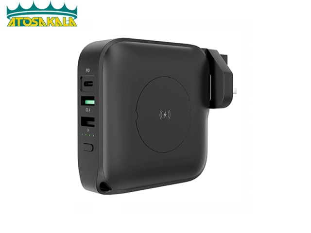 پاوربانک وایرلس 10000 شارژر دیواری پاورولوژی Powerology Wall Charger PPBCHA11-BK توان 20 وات