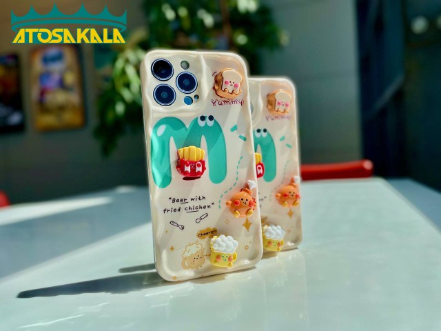 قاب گوشی آیفون 13proمدل فانتزی طرح استیکر برجسته