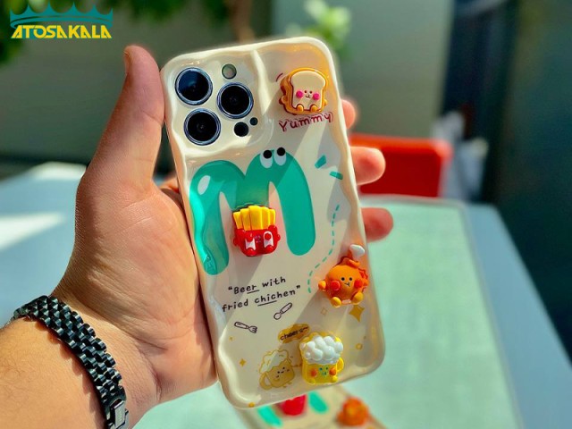 قاب گوشی آیفون 13مدل فانتزی طرح استیکر برجسته