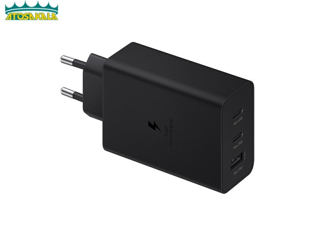 شارژر اصلی سوپر فست شارژ سامسونگ Samsung EP-T6530 Trio توان 65 وات دو شاخه UK