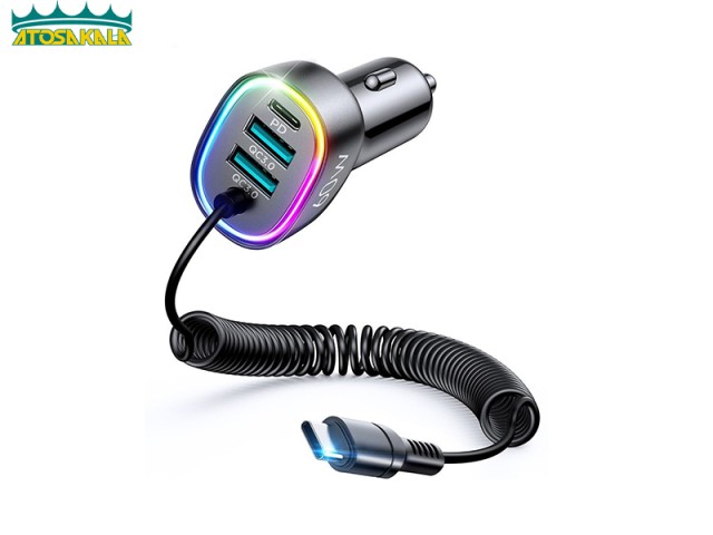 شارژر فندکی فست شارژ جویروم Joyroom JR-CL20 توان 57 وات کابل متصل Lightning