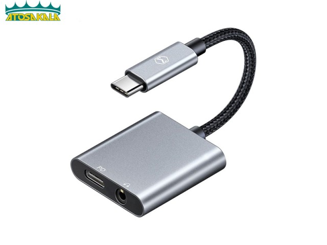 تبدیل Type C اتصال همزمان هندزفری و شارژر مک دودو Mcdodo CA-7540 Type C to Type C Aux توان 60 وات