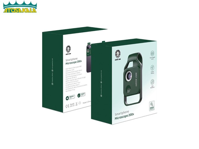 لنز میکروسکوپی موبایل گرین لاین Green Lion Smartphone Microscope 200x دارای زوم 200 برابری
