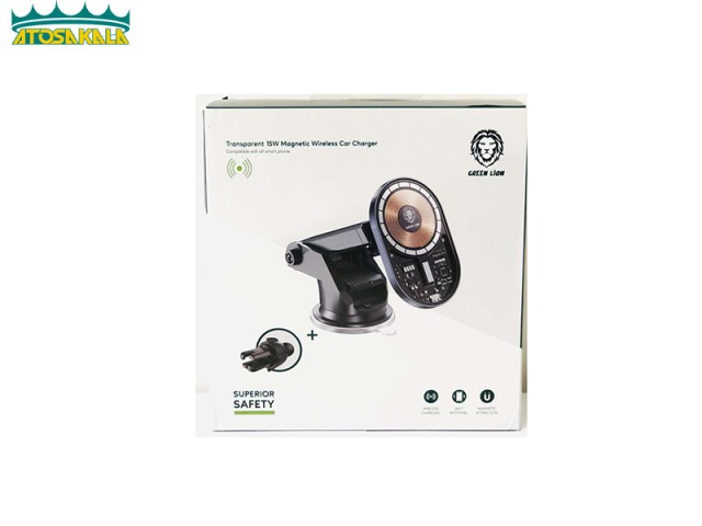 هولدر و شارژر وایرلس چند کاره گرین لاین Green Lion Superior Safety توان 15 وات