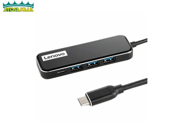 هاب 4 پورت تایپ سی لنوو Lenovo EC04 4 in 1 HUB ADAPTER 3USB 3.0 1PD