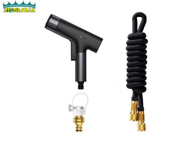 شلنگ و نازل کارواش Baseus GF4 Horticulture Watering Spray Nozzle CPYY010201 طول 30 متری