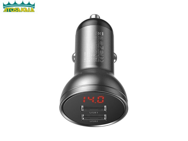 شارژر فندکی بیسوس Baseus Digital Display Car Charger CCBX-0G توان 24 وات