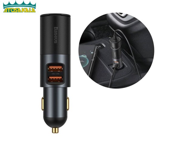 شارژر فندکی فست شارژ بیسوس Baseus Share Together With Cigarette Lighter U+U 120W CCBX-120U CCBT-D0G