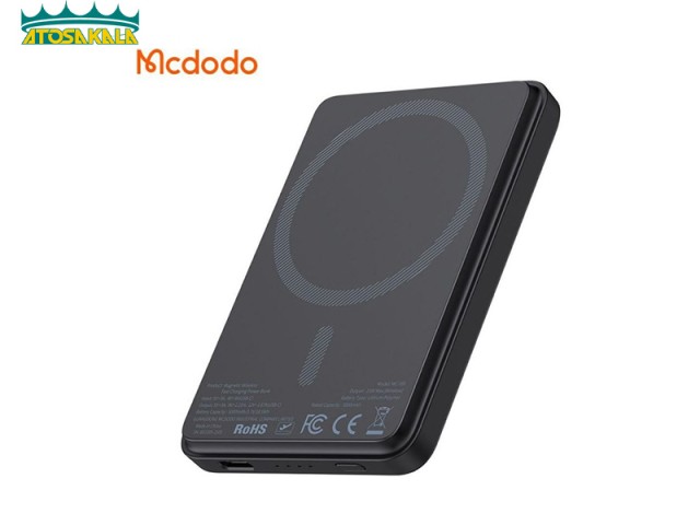 پاوربانک وایرلس مگ سیف مک دودو مدل MCDODO MC-395 ظرفیت 5000 میلی آمپر ( رنگ مشکی )