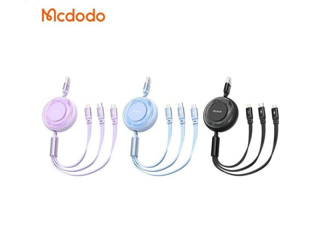 کابل سه سر مک دودو Mcdodo CA-3570 توان 15 وات و طول 1.2متر ( ارسال سریع و پلمپ شرکتی )